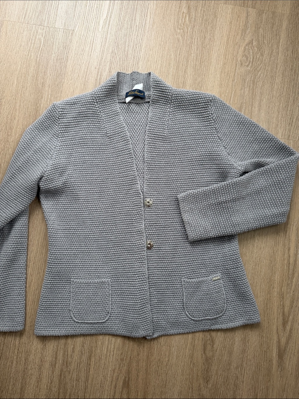 Luisa Spagnoli Gray Pure Wool Knit Blazer Cardigan Size M